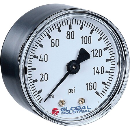 2-1/2 Pressure Gauge, 160 PSI, 1/4 NPT CBM, Steel